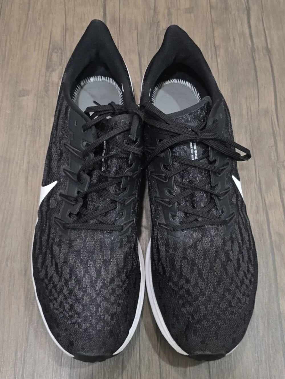 Nike Air Zoom Pegasus 36 Men's Size 17 Black White Running Shoes AQ2203-002